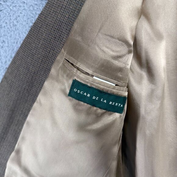 Oscar De La Renta Jacket Men's 40 Regular Brown Lambswool Sport Coat Two Button - Picture 9 of 12